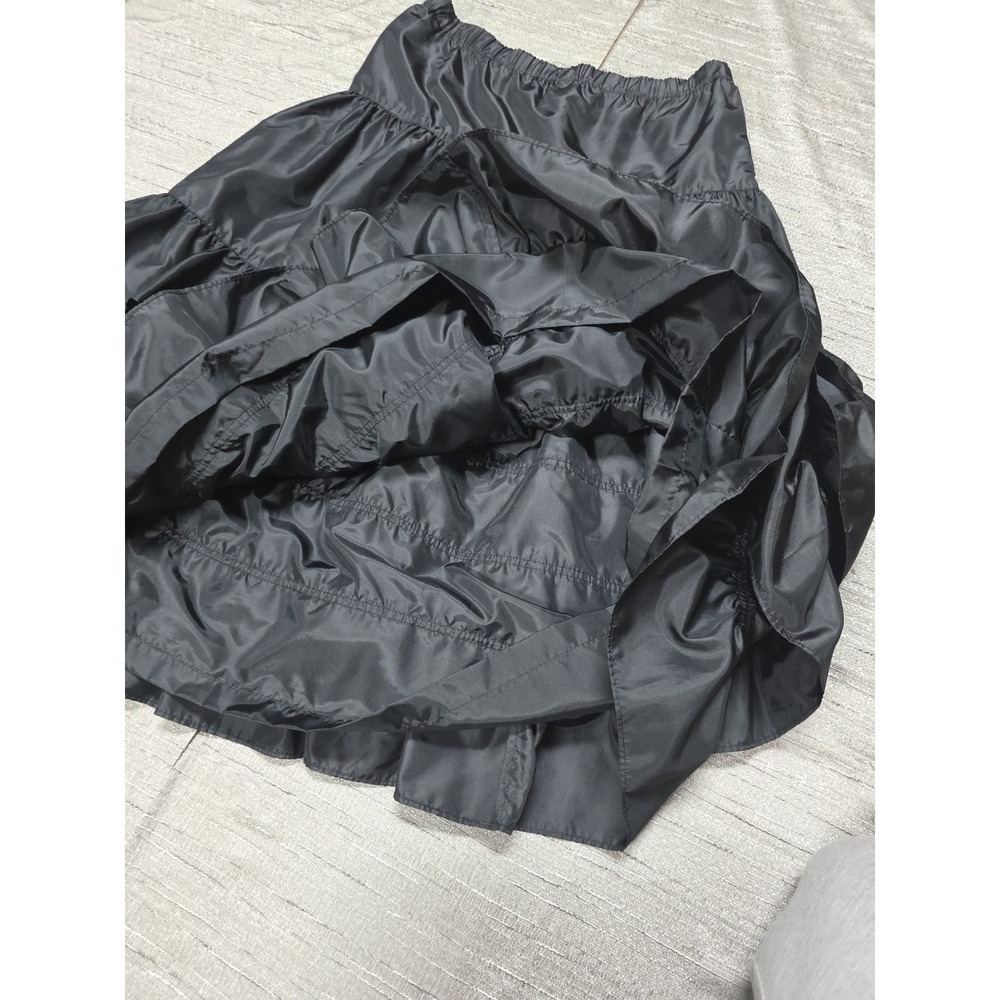 Regina Porter Black Tiered Ruffle  Midi Skirt Size  Large Party Preppy Neutral - Picture 10 of 13